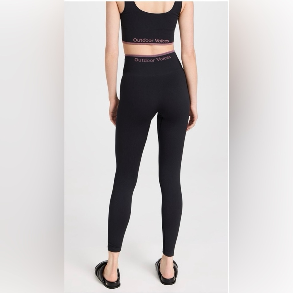 Outdoor Voices Seamless Rib Longline Bra and 7/8 Leggings